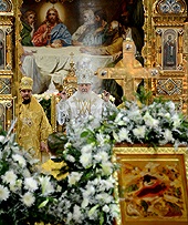 В праздник Рождества Христова Предстоятель Русской Церкви совершил Божественную литургию в Храме Христа Спасителя
