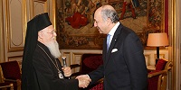 Константинопольский Патриарх Варфоломей встретился с министром иностранных дел Франции