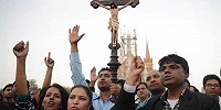 Тысячи христиан приняли участие в шествии по улицам Бангалора в поддержку христиан Ирака, Сирии и Африки