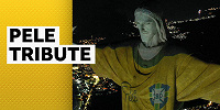 В Бразилии обрядили гигантскую статую Христа-Искупителя в футболку Пеле, сотканную световыми лучами