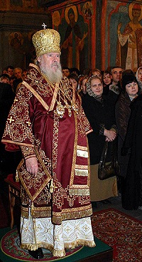 В праздник Собора св. Архистратига Михаила и прочих Небесных Сил Безплотных Предстоятель Русской Церкви совершил Божественную литургию в Архангельском соборе Кремля