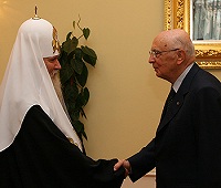Святейший Патриарх Московский и всея Руси Алексий II встретился с президентом Италии Джорджо Наполитано
