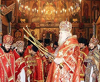 В день памяти священномученика Иллариона (Троицкого) Святейший Патриарх совершил Божественную Литургию в соборе московского Сретенского монастыря