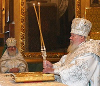 В праздник Крещения Господня Предстоятель Русской Православной Церкви совершил богослужения в Богоявленском кафедральном соборе