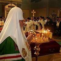 Слово Святейшего Патриарха Алексия на панихиде при перезахоронении в Донском монастыре останков генерала А.И. Деникина и философа И.А. Ильина с супругами