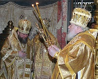 В День памяти Собора новомучеников и исповедников Российских Святейший Патриарх совершил богослужение в Успенском соборе Кремля
