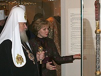 Святейший Патриарх Алексий посетил выставку «Собор Русских Патриархов» в Мироваренной палате Патриаршего дворца в Московском Кремле