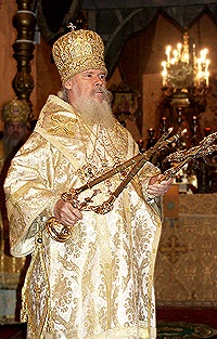 Предстоятель совершил Божественную литургию в Успенском соборе Московского Кремля