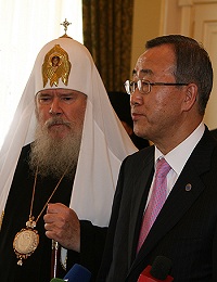 Состоялась встреча Святейшего Патриарха c Генеральным секретарем ООН Пан Ги Муном