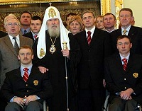 Святейший Патриарх встретился с Уполномоченным по правам человека в РФ, президентом Параолимпийского комитета В.П.Лукиным, шефом Параолимпийской миссии П. А. Рожковым и спортсменами сборной России