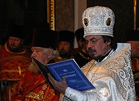 В праздник Воздвижения Святейший Патриарх совершил Божественную литургию в Казанском соборе Санкт-Петербурга и хиротонию архимандрита Маркелла (Ветрова) во епископа Петергофского