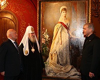 В Храме Христа Спасителя состоялась встреча Святейшего Патриарха Алексия с мэром Москвы Ю.М.Лужковым