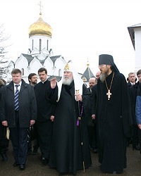 Святейший Патриарх совершил богослужение в соборе Саввино-Сторожевского монастыря