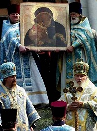В праздник Донской иконы Божией Матери и Собора Московских святых Святейший Патриарх Алексий совершил богослужение в Донском монастыре