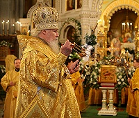 В ночь на 7 января Предстоятель Русской Православной Церкви совершил Рождественское богослужение в Храме Христа Спасителя