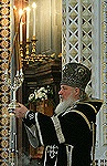 В среду первой седмицы Великого поста Святейший Патриарх совершил Литургию Преждеосвященных Даров