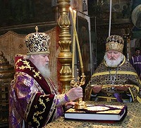 Святейший Патриарх совершил Божественную литургию в Успенском соборе Кремля