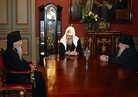 Предстоятель Русской Церкви встретился с архиепископом Берлинским и Германским Марком (РПЦЗ) и епископом Ставропольским и Владикавказским Феофаном