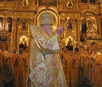 Святейший Патриарх совершил Всенощное бдение в Богоявленском кафедральном соборе