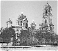 Святейший Патриарх Кирилл освятил купольные кресты возрождаемого Александро-Невского кафедрального собора Симферополя