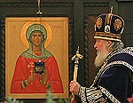 Святейший Патриарх Кирилл совершил Литургию Преждеосвященных Даров храме св. мученицы Татианы