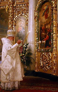 В канун праздника Вознесения Господня Его Святейшество совершил Всенощное бдение в московском храме «Большое Вознесение»