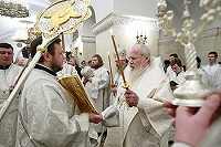 В Навечерие Богоявления Святейший Патриарх совершил Великое освящение воды в Храме Христа Спасителя В Навечерие Богоявления Святейший Патриарх совершил Великое освящение воды в Храме Христа Спасителя