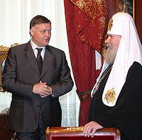 Cостоялась встреча Святейшего Патриарха с президентом ОАО «Российские железные дороги» (РЖД) В.И.Якунининым