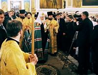 Святейший Патриарх Кирилл посетил Петропавловский храм г. Томска