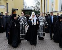 В канун Великой среды Святейший Патриарх Кирилл принял участие в вечернем богослужении в Покровском ставропигиальном монастыре