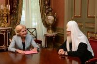 Святейший Патриарх Кирилл встретился с заместителем председателя Правительства России О.Ю. Голодец