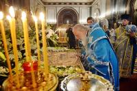 В канун праздника Успения Божией Матери Святейший Патриарх Кирилл совершил всенощное бдение в Храме Христа Спасителя