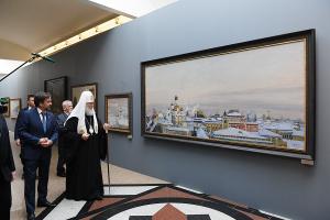 Святейший Патриарх Кирилл посетил выставку «Святая Гора и сокровенная Россия» в Храме Христа Спасителя