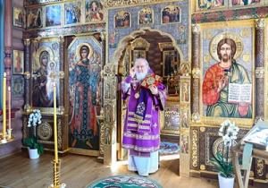 В Неделю 2-ю Великого поста Святейший Патриарх Кирилл совершил Литургию в Александро-Невском скиту