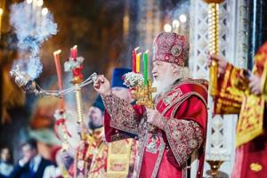 В праздник Светлого Христова Воскресения Святейший Патриарх Кирилл возглавил торжественное богослужение в Храме Христа Спасителя