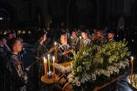 В канун Великой Субботы Святейший Патриарх Кирилл совершил утреню с чином погребения в Храме Христа Спасителя в Москве
