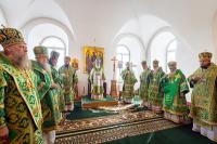 В день памяти преподобных Зосимы, Савватия и Германа Соловецких Святейший Патриарх Кирилл совершил Литургию в Соловецком монастыре