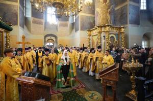 В день памяти святителя Тихона и отцов Поместного Собора 1917-1918 годов Святейший Патриарх Кирилл совершил Литургию в Донском монастыре г. Москвы и возглавил хиротонию архимандрита Николая (Пашкова) во епископа Георгиевского и Прасковейского